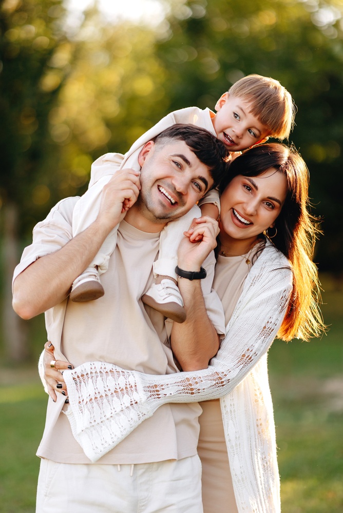 Family enjoying time together following oral surgery treatment and recovery
